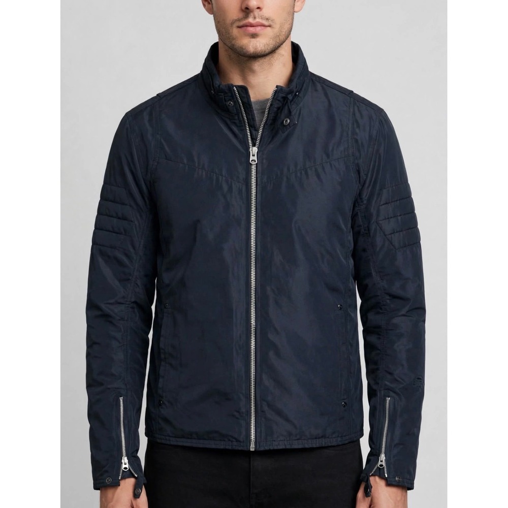 G-Star Raw Light Moto Jacket Bonded Nylon Dark Navy XL Fits L Biker Streetwear
